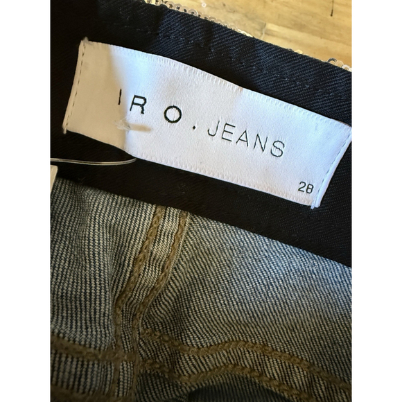 IRO Jeans Womens 28 Blue Silver Jones Sequin Embellished Mid Rise Slim Leg Denim - Picture 4 of 7